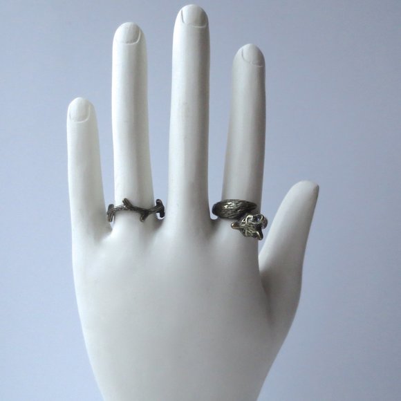 Brass Tone Nature Theme Rings Fox and Branch - Picture 2 of 4